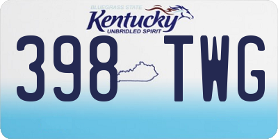 KY license plate 398TWG