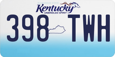 KY license plate 398TWH