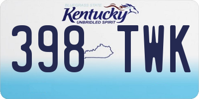 KY license plate 398TWK