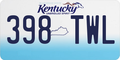 KY license plate 398TWL