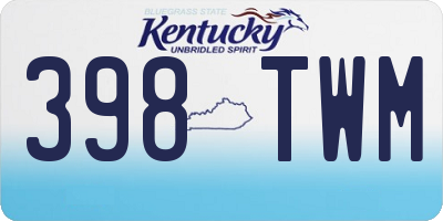 KY license plate 398TWM