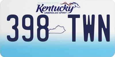 KY license plate 398TWN