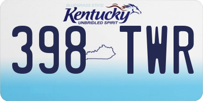 KY license plate 398TWR