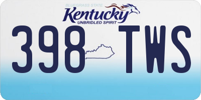 KY license plate 398TWS