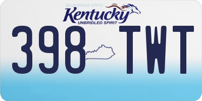 KY license plate 398TWT