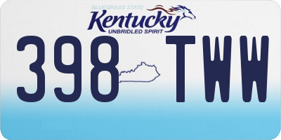 KY license plate 398TWW