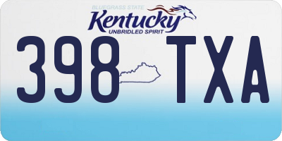 KY license plate 398TXA