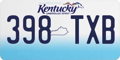 KY license plate 398TXB