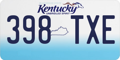KY license plate 398TXE