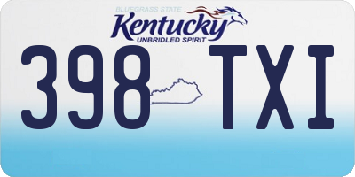KY license plate 398TXI