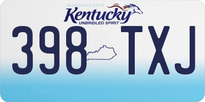 KY license plate 398TXJ