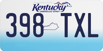 KY license plate 398TXL