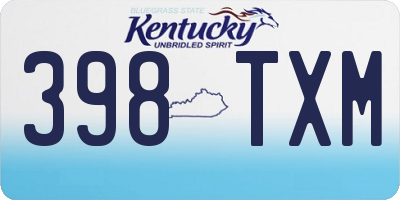 KY license plate 398TXM