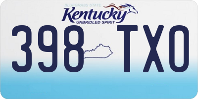 KY license plate 398TXO