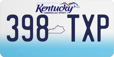 KY license plate 398TXP