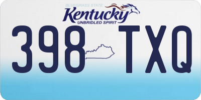 KY license plate 398TXQ