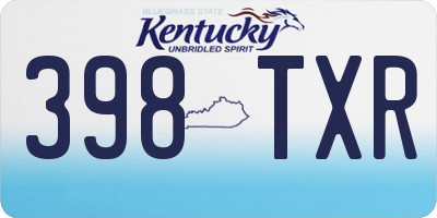 KY license plate 398TXR