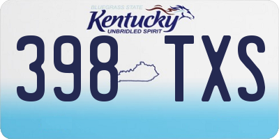 KY license plate 398TXS