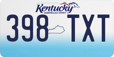 KY license plate 398TXT