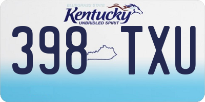KY license plate 398TXU