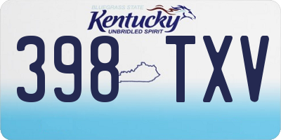 KY license plate 398TXV