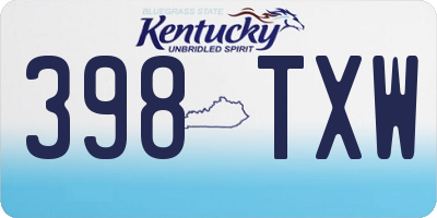 KY license plate 398TXW