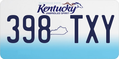 KY license plate 398TXY