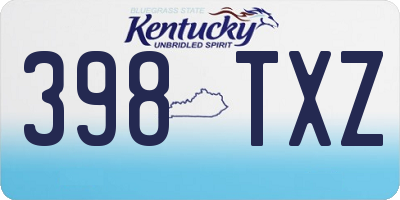 KY license plate 398TXZ