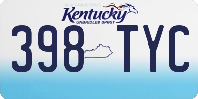 KY license plate 398TYC