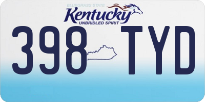 KY license plate 398TYD