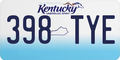 KY license plate 398TYE