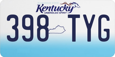 KY license plate 398TYG