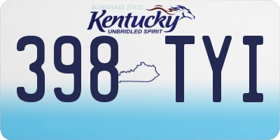 KY license plate 398TYI
