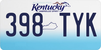 KY license plate 398TYK