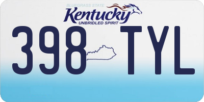 KY license plate 398TYL