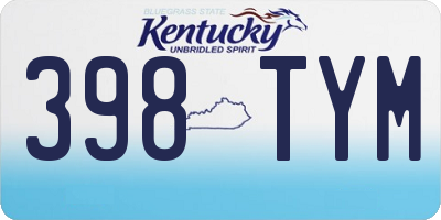 KY license plate 398TYM