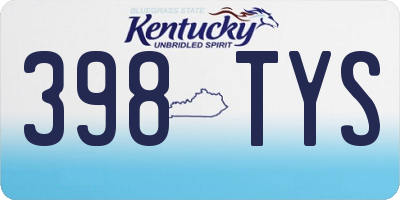 KY license plate 398TYS