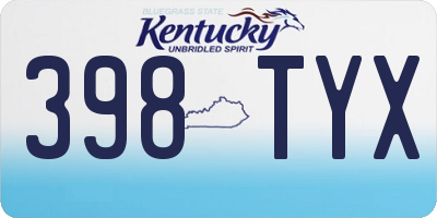 KY license plate 398TYX