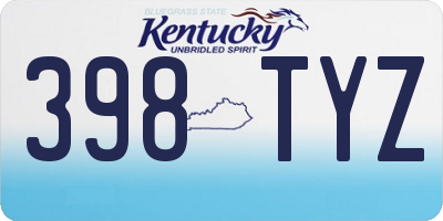 KY license plate 398TYZ