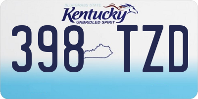 KY license plate 398TZD