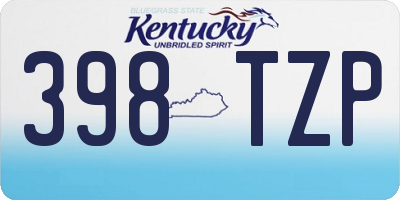KY license plate 398TZP