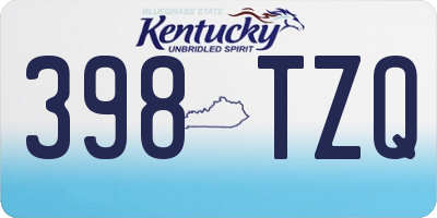 KY license plate 398TZQ