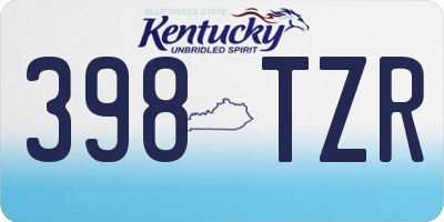 KY license plate 398TZR