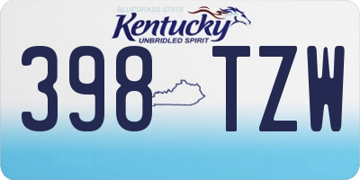 KY license plate 398TZW