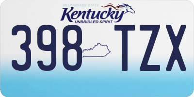KY license plate 398TZX