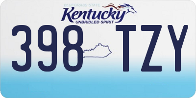 KY license plate 398TZY