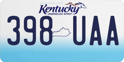 KY license plate 398UAA