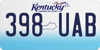 KY license plate 398UAB