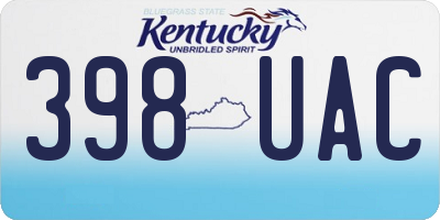 KY license plate 398UAC