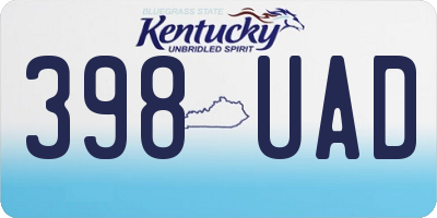KY license plate 398UAD